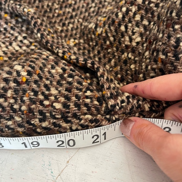 Vintage 50s/ 60s brown wool twill long coat size:S/M - Picture 13 of 15